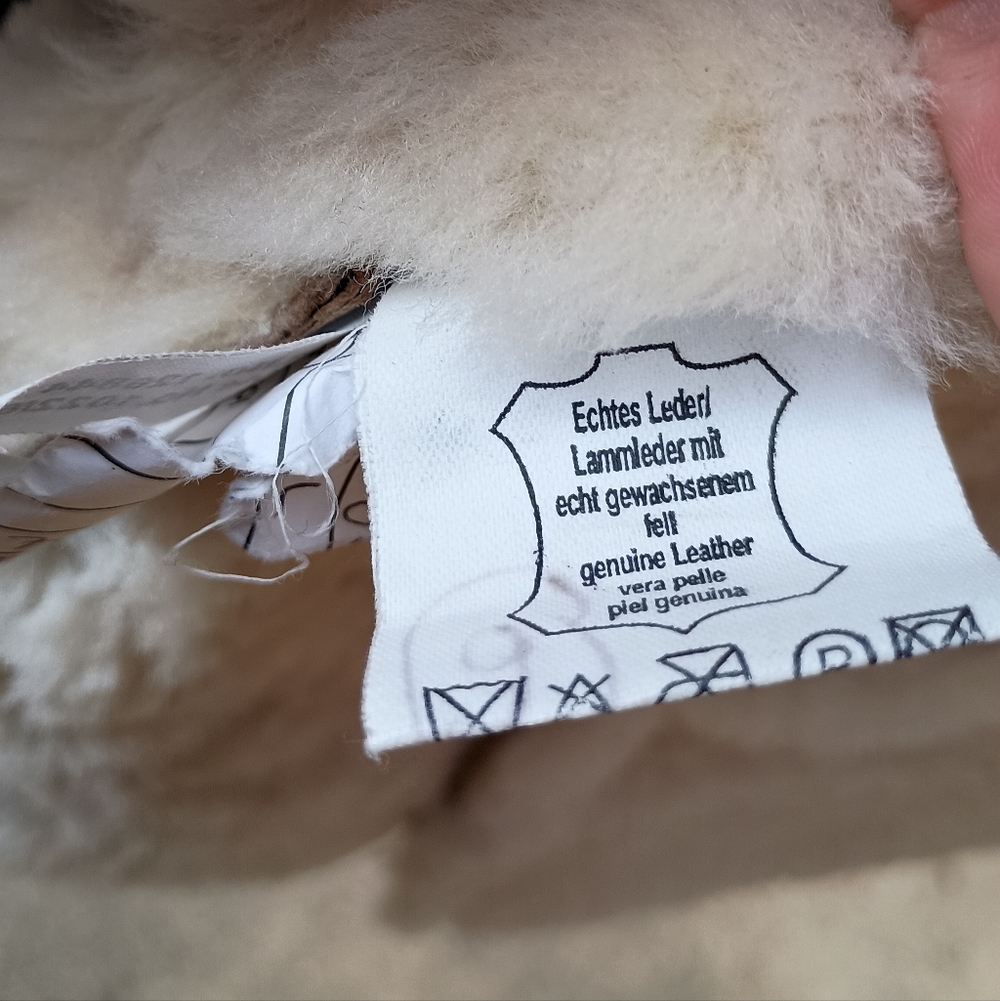 Brown Shearling Jacket with Black Trim_Large - image 10